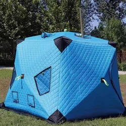 4-5 People Outdoor Camping Thickened Winter Portable Chimney Tent Nature Hike Car Travel Fishing Equipment Camping Supplies