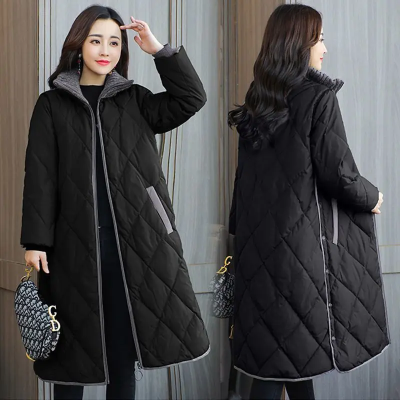 

Cotton-padded Clothes Winter Wear New Mid-length Style Korean Version Large Size Loose Thickening Type Down Padded Jacket Coat