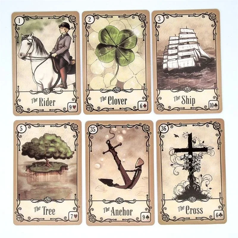 올드 스타일 Lenormand 점술 타로 카드 영어 버전 A 38 오라클 데크 운세 운명 Borad Games 카드 놀이