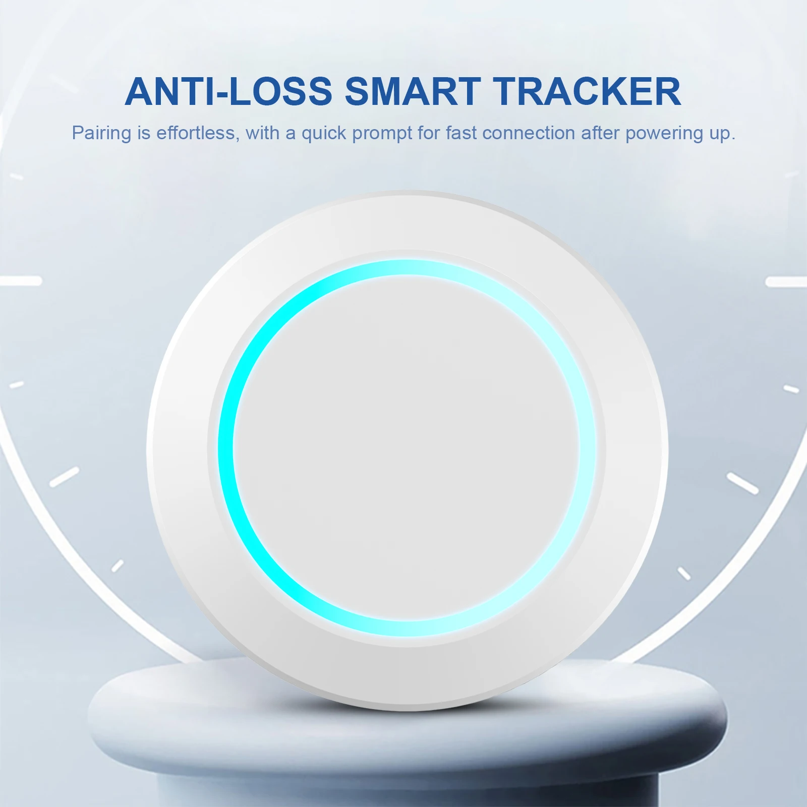 IP67 Waterproof Dual System GPS Tracker 240mAh Anti-Lost Locator for Pet Kids Luggage Key Finder Round