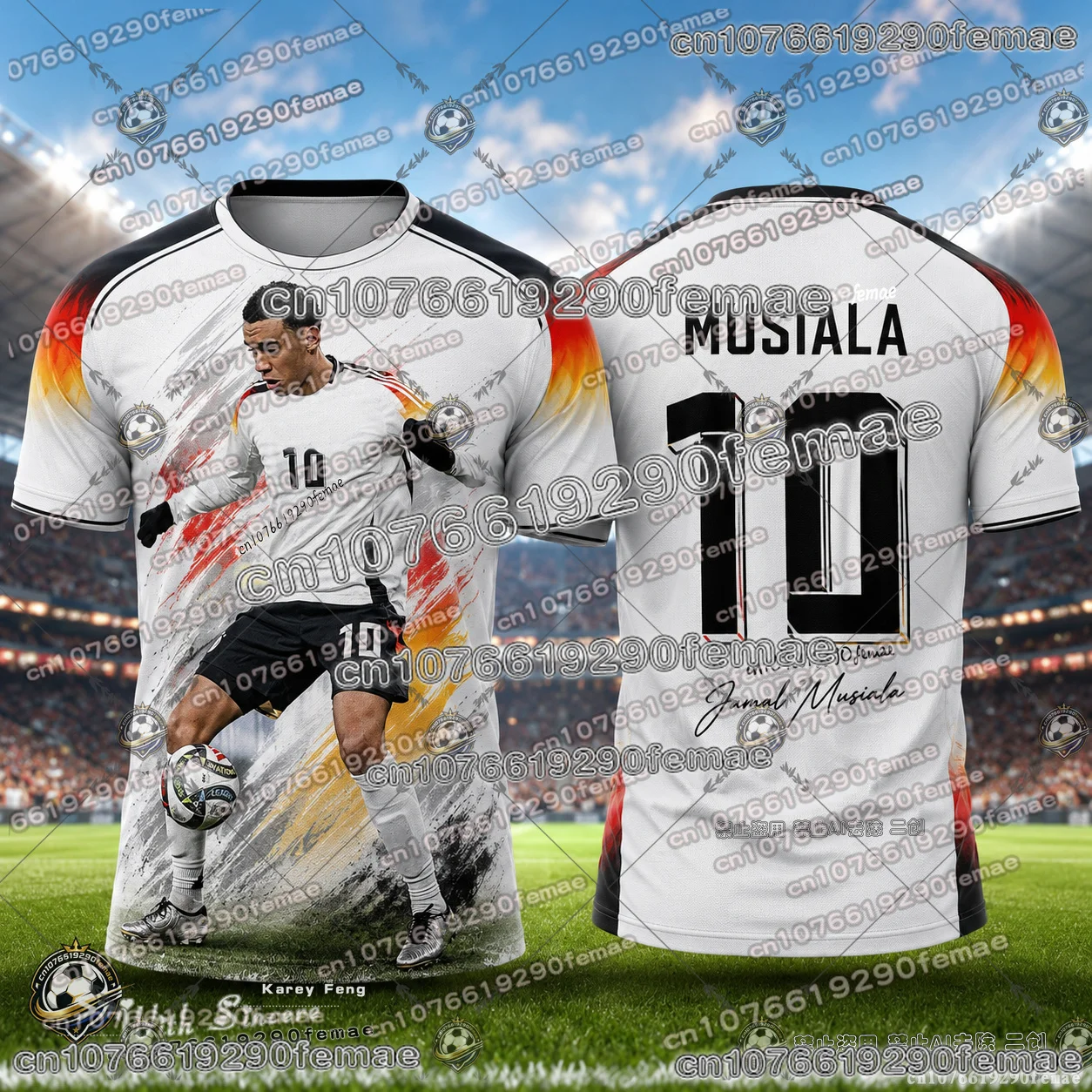 Popular Limited Edition Musiala Germany Soccer Jersey Kids Adults Fan Memorial Quick Dry Breathable Summer Training Shirt