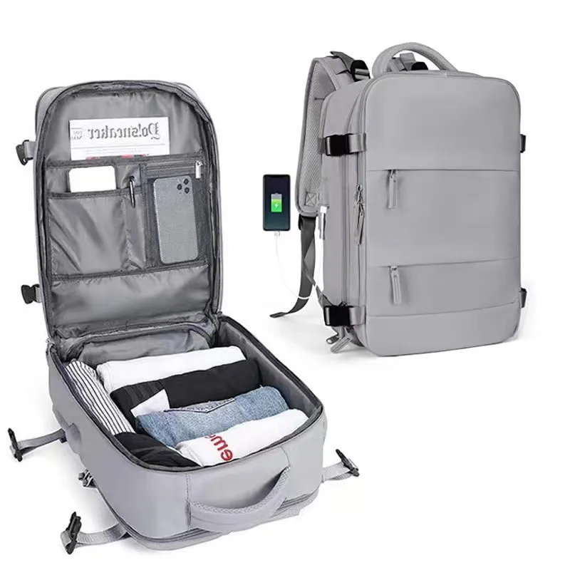 Zaino di grande capacità con compressione sottovuoto, USB esterno, viaggi d'affari, borsa per computer con separazione asciutta e bagnata, zaino cartable zaino