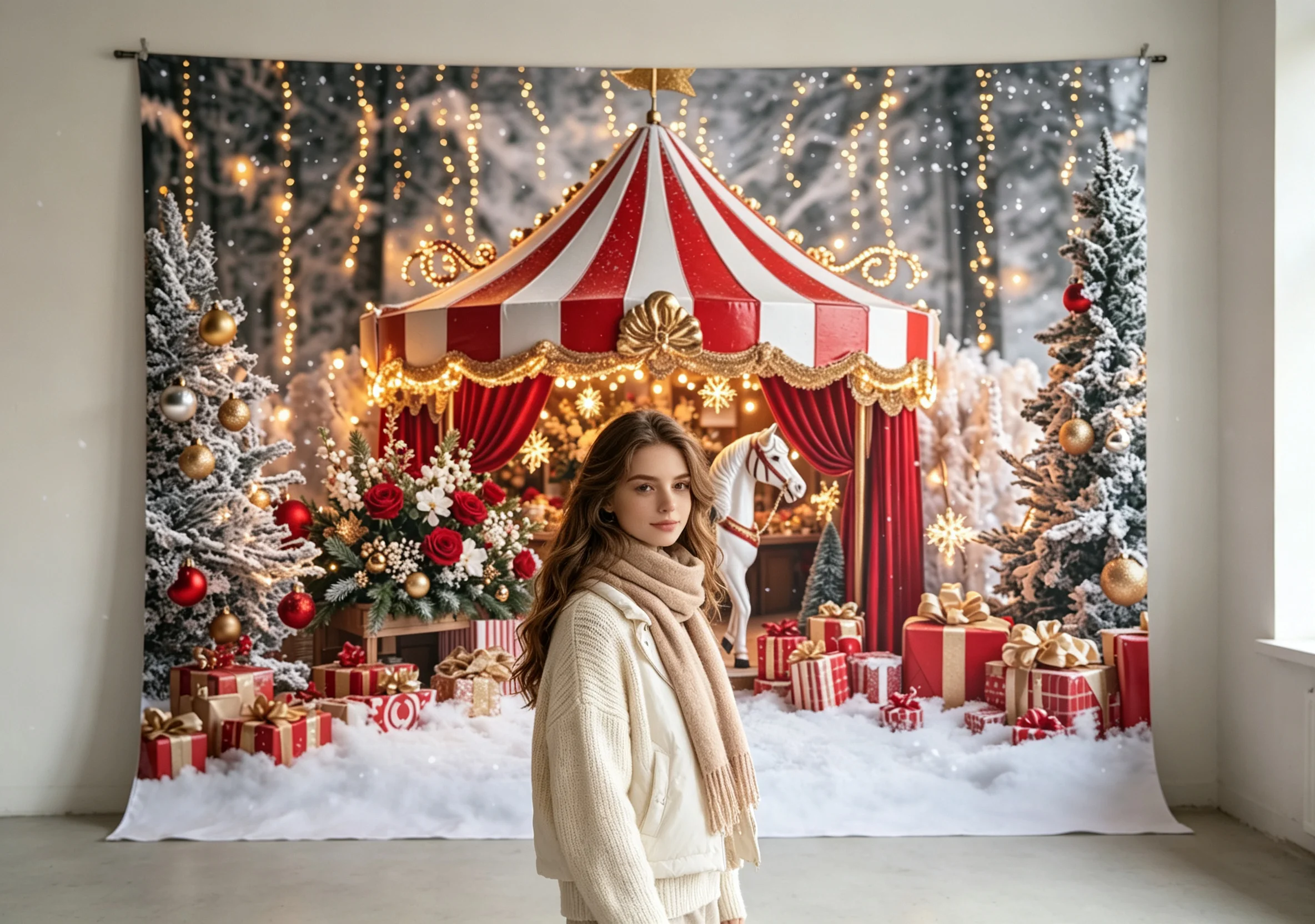 Telón de fondo navideño con mo - Photography Lighting For Portraits reseña y precio