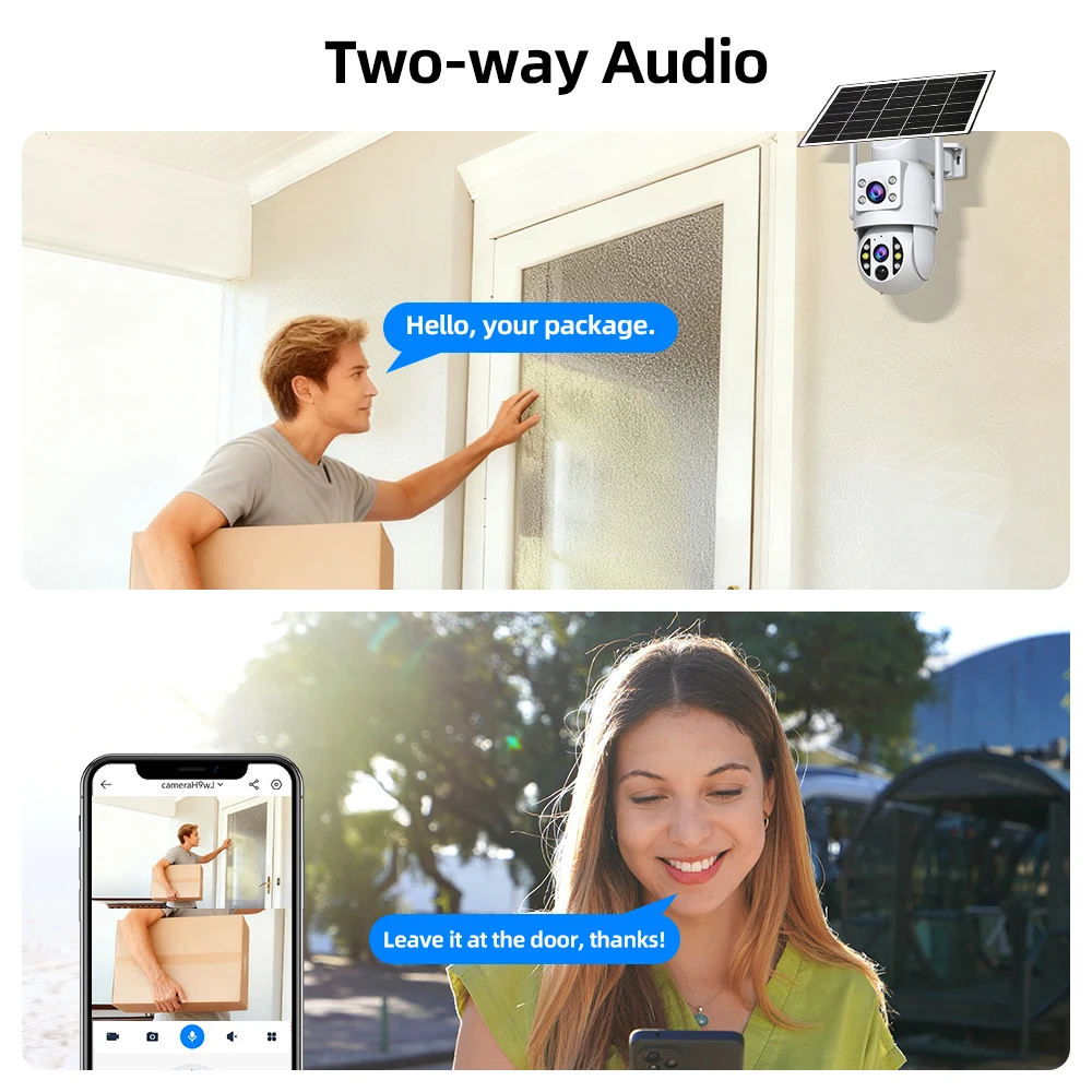 JOOAN 8MP 4K WiFi Solar Camera Outdoor CCTV Surveillance Camera With Solar Panel Dual Lens PTZ IP Cam Security Protection