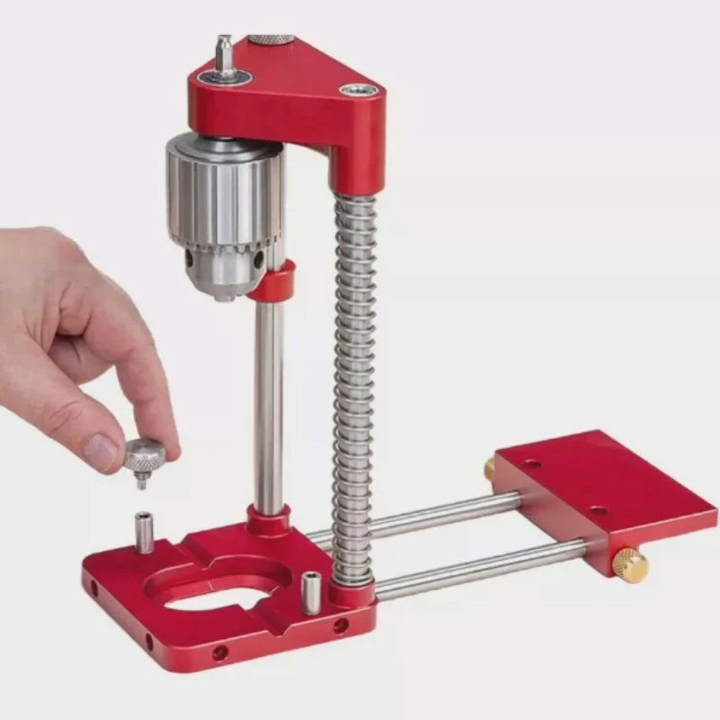 Portable Drill Locator Guide, Metal Drill Stand Holder, Hand Drill Bracket Positioning Jig for Woodworking Drilling