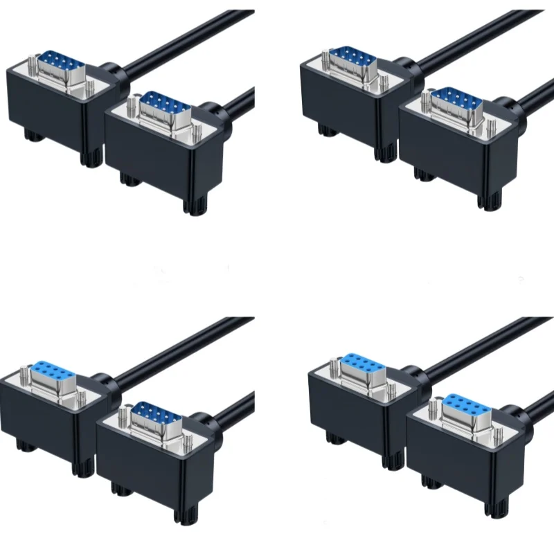 Cable DB9 Double-Bend Serial Port RS232 Protocol Male-Female 9-Pin COM Port Crossover Line Directly Connected to Data Line
