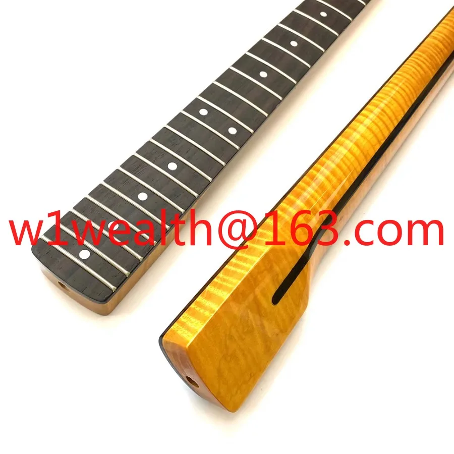 21 Pin Saint Guitar Neck Vintage Tone Tiger Flame Maple Electric Guitar Neck with Mahogany Fingerboard