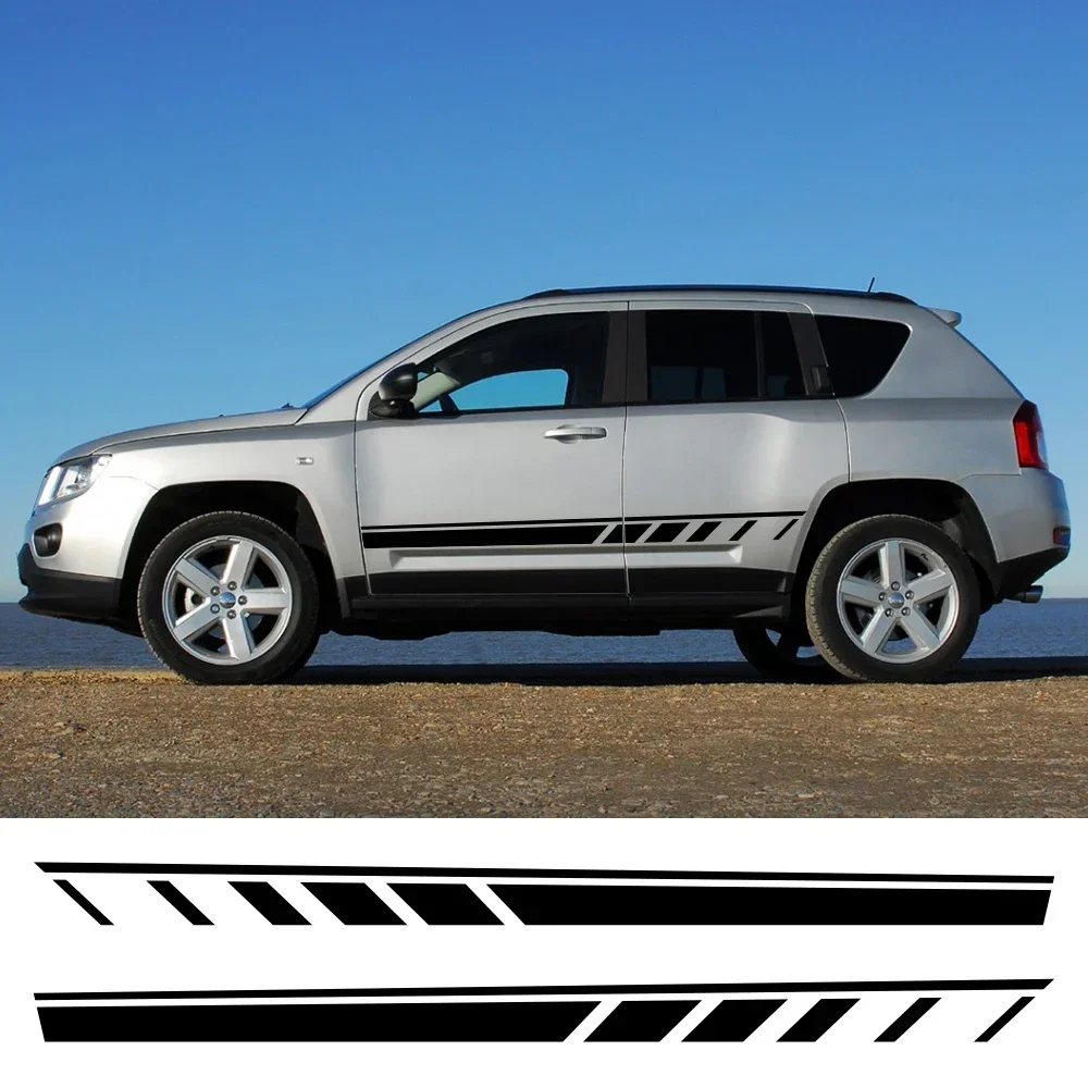 

For Compass 2007-2023 Car Door Side Stickers Sport Long Stripes Vinyl Film Decals Body Kit Auto External Tuning Accessories