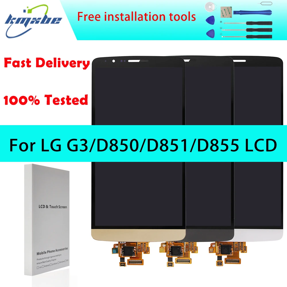 

5.5" High quality LCD For LG G3 D850 D851 D855 Display Touch Screen Digitizer Assembly With Frame For LG G3 Display