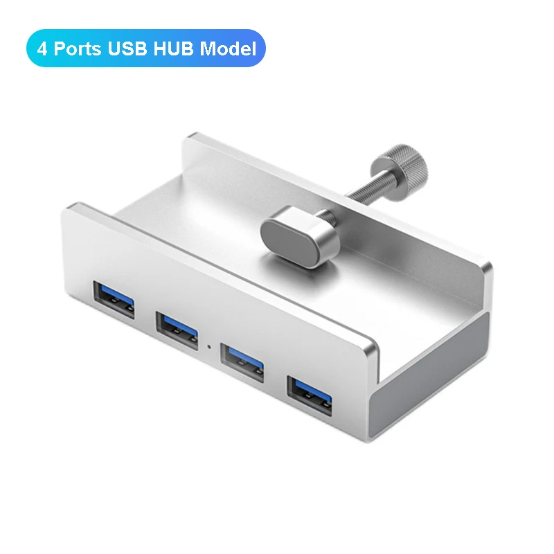 6-IN-1 Zwart Clip Dock 5Gbps USB 3.0 HUB Aluminium Externe Multi USB Splitter Adapter voor Laptop Desktop met TF-kaartsleuf