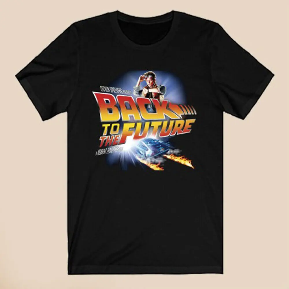 

Back to The Future Movie Men's Black T-Shirt Size S-5XL