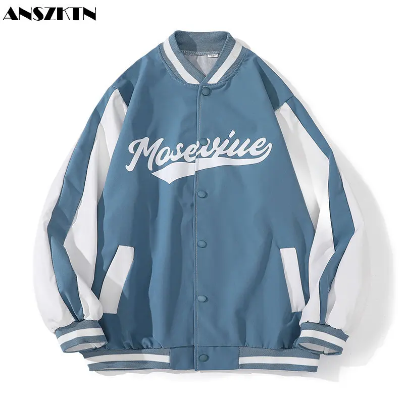 

ANSZKTN Autumn trend simple new men's jacket jacket stand-up collar jacket handsome top baseball uniform