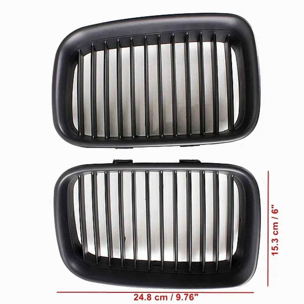 Pair Left&Right Front Hood Grille Kidney Grille Matte Black For BMW E36 1992 1993 1994 1995 1996 318i 323i 325i 320i 328i