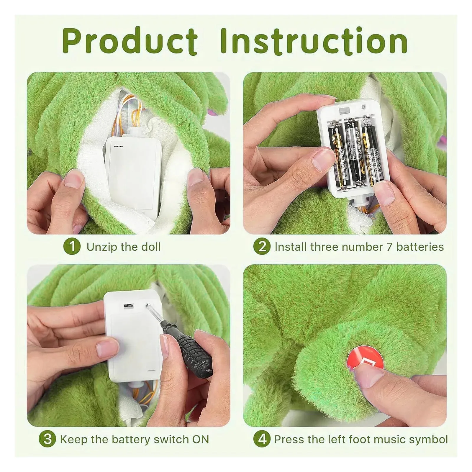 @@Green Shaggy Anime Peluche Giocattolo Respirazione Compagno Bambola Incandescente Pancia Peluche Periferico Regalo di Festa per I Bambini