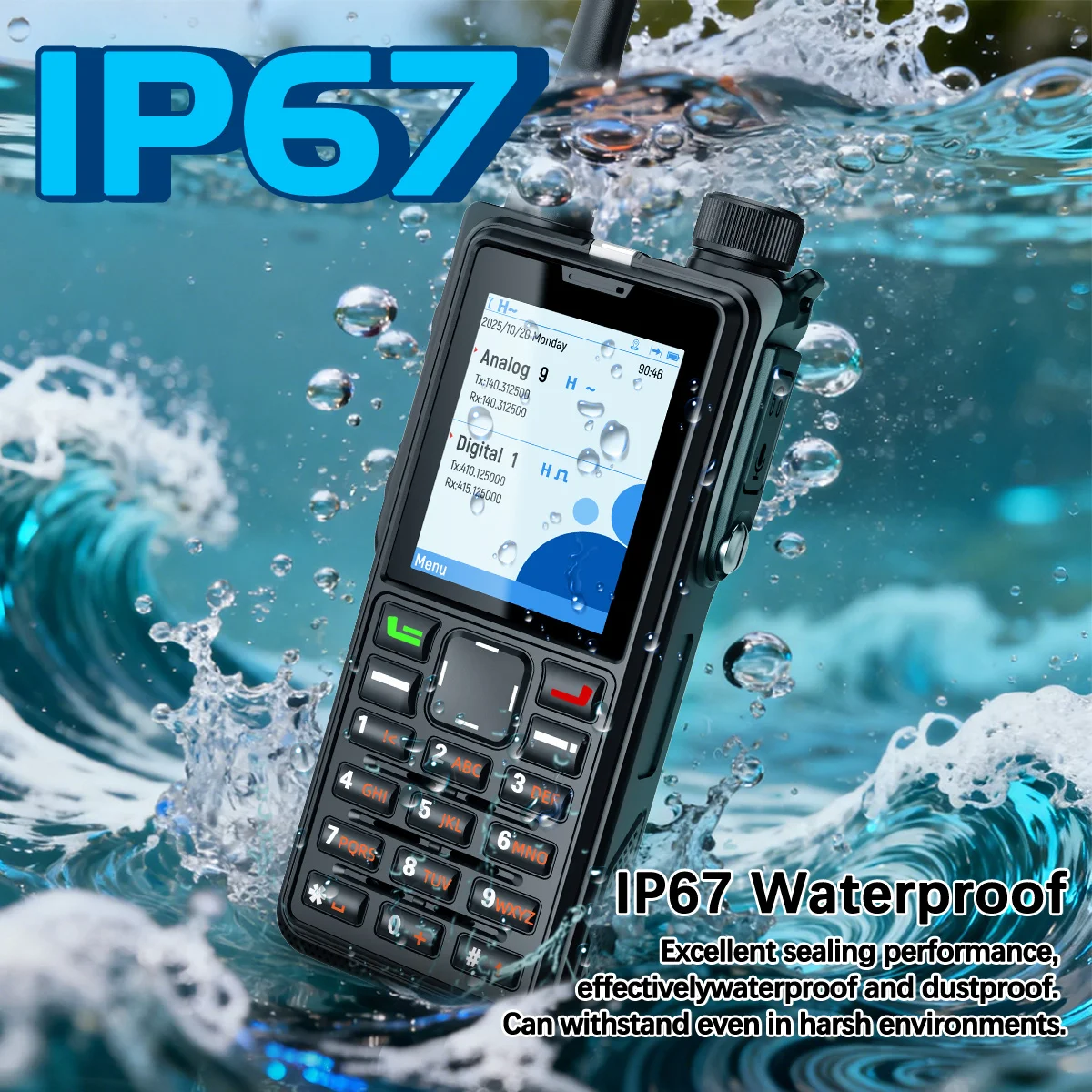 ABBREE AR-880 DMR جهاز اتصال لاسلكي رقمي 10 واط IP67 مقاوم للماء وضع مزدوج تناظري ثنائي النطاق AES256 فتحة زمنية مزدوجة SMS VOX هام راديو #4