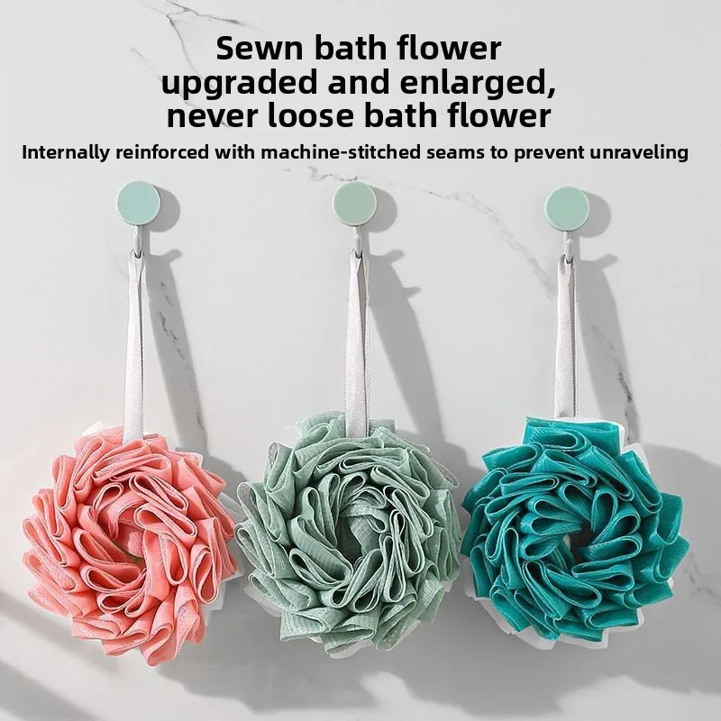 Large Bath Sponge Double-Layer Scrub Foaming Bath Washing Towel Lace Design Back Scrubbing Bath Ball for Personal Hygiene