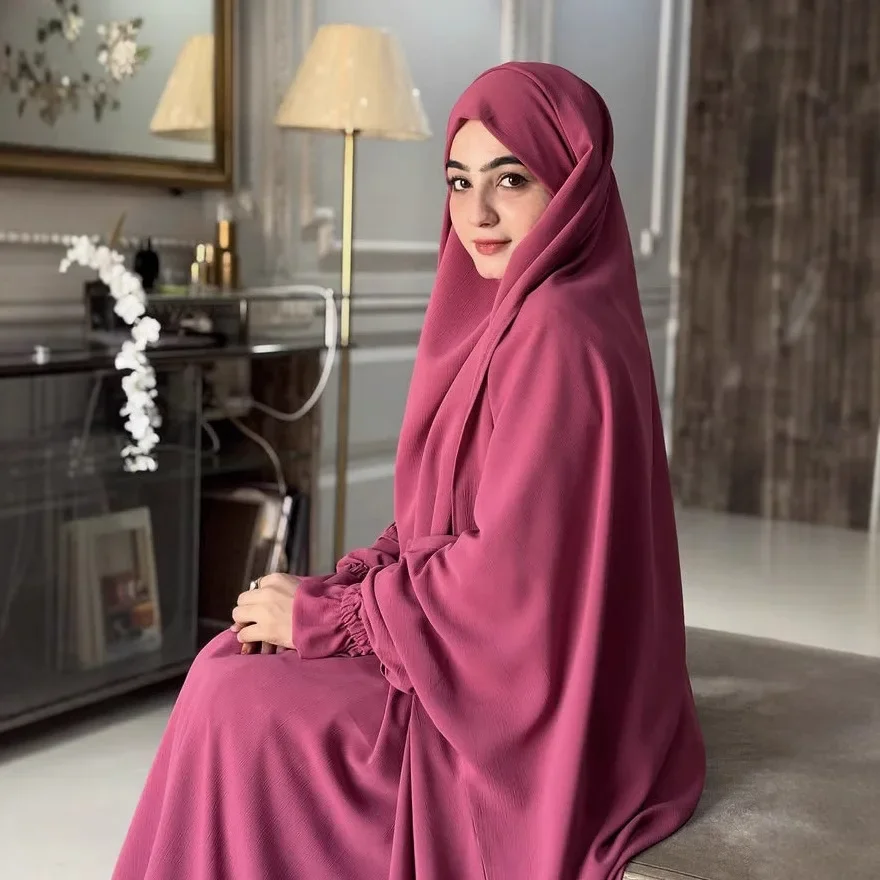 Ramadan Abaya Khimar Rock 2-teiliges Set Fledermausärmel muslimisches Kleid Frauen Dubai Eid Gebet Kleidungsstück Jalabiya islamische Kleidung Robe