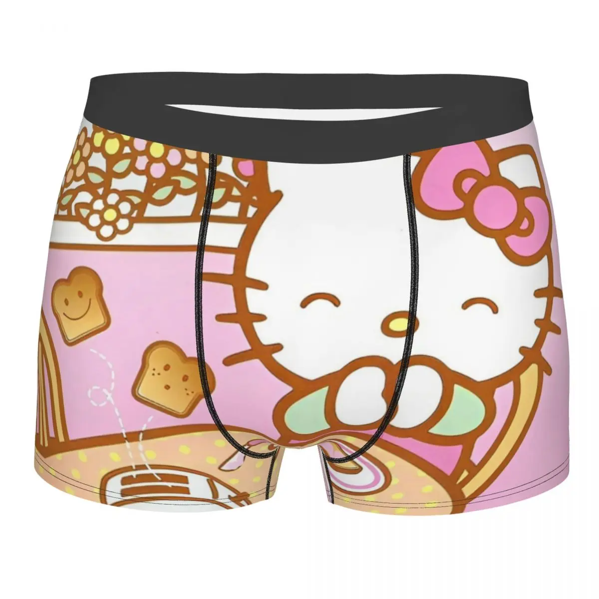 Men Hello Kitty Eating Yummy Boxers Novelty Gifts Underwear Shorts Men's Boxer Quilt Underpants Ultra Soft