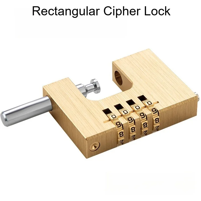 Rectangular Pure Copper Large Outdoor Waterproof And Rust-Proof Solid Brass Door Chain Mechanical Password Lock