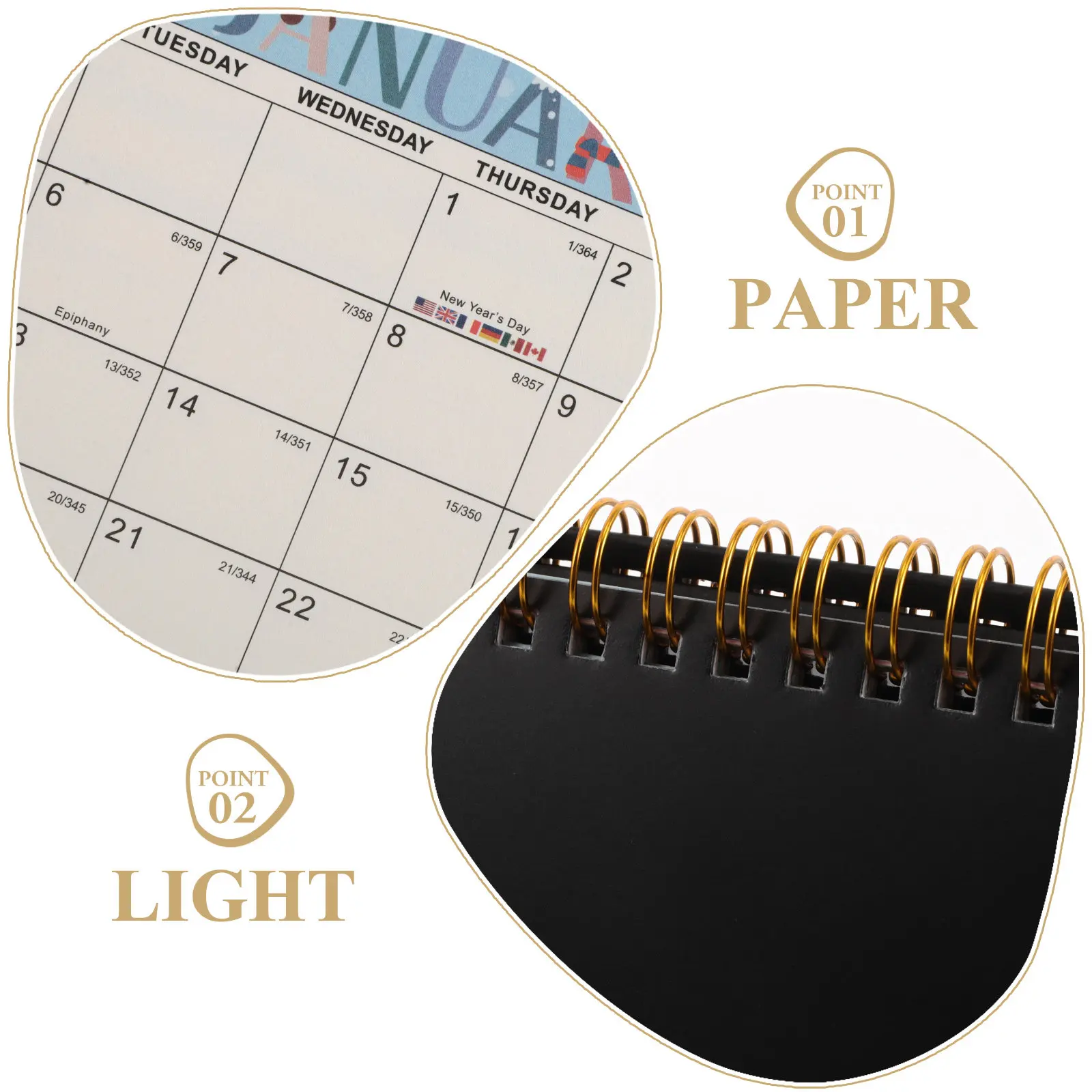 2026 Black Mini Desk Calendar – Compact Standing Flip Monthly Planner for Desktop, Daily Schedule & Office Decor