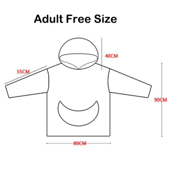 Winter Hoodies Sweatshirt Damen Herren Pullover Fleece Giant TV Übergroße Decke mit langen Flanellärmeln – Detail 1