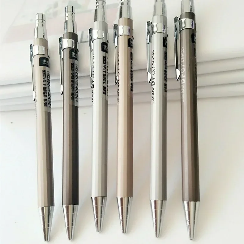 1Pcs 0.5/0.7mm Refills Metal Automatic Pencil Professional Drawing Writing Mechanical Pencil Office School Supplies