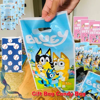 10pcs New Bluey Theme Party Favor Bags - Disposable Candy Bags, Perfect For Birthday Celebrations And Decorations Gift Bag