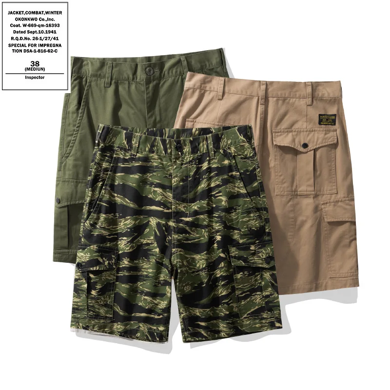 

OKONKWO motorcycle five-point cycling shorts Belgium M-64 MOD loose camouflage pants with multiple pockets