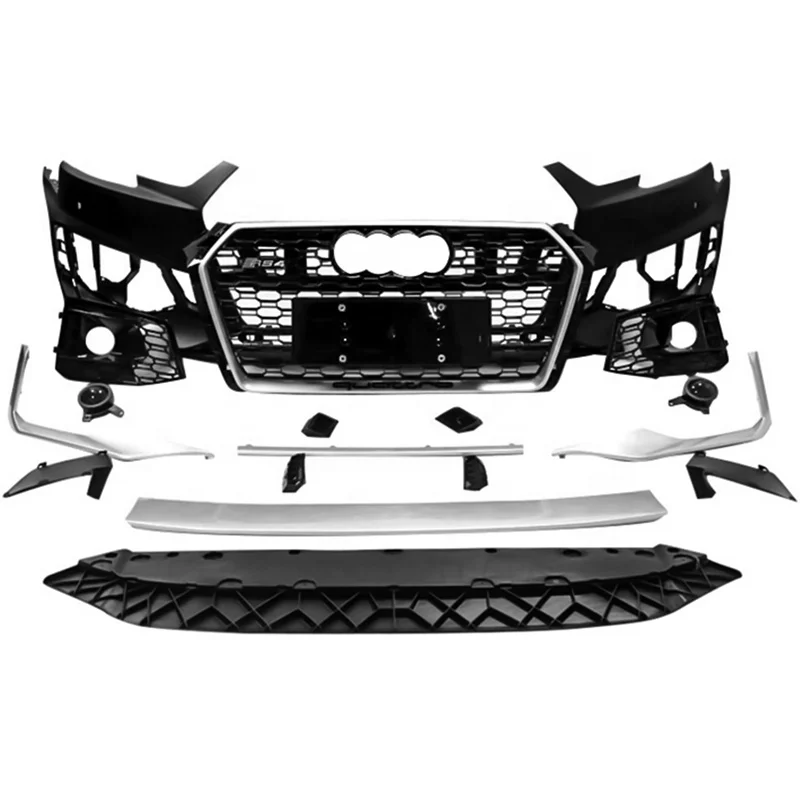 

RS4 front bumper Auto modified High quality PP material front bumper with grill for A4 S4 B9 body kit 2017-2019