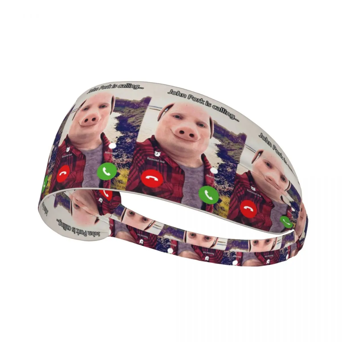 

Custom John Pork Is Calling Answer Call Phone Sweatband for Men Women Wicking Moisture Sports Sweatband Gym Yoga Running