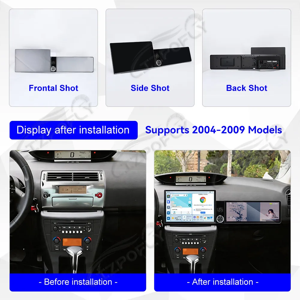 Lizpofly 13.1 inch+12.3 inch Android Car Radio For Citroen C4 2004-2009 CarPlay GPS Navigation Multimedia Video Player Stereo