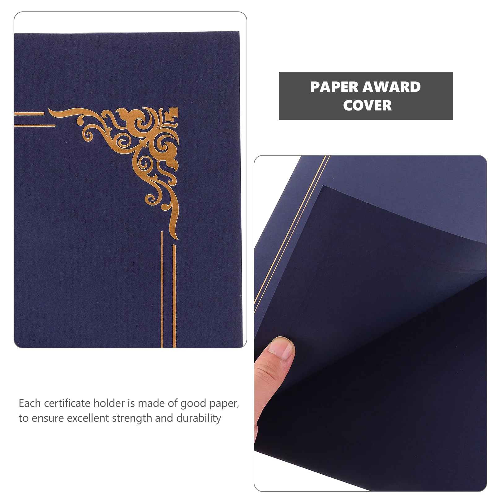 

10pcs Blank Gold Foil Certificate Cover Paper Award Holder For Diploma Document Folder Presentation Graduation Use