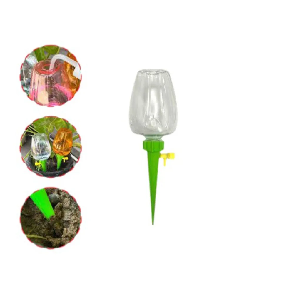 Rose Shape Self Watering Plant Waterer Long Lasting Large Opening Plant Watering Spike Plastic Refillable