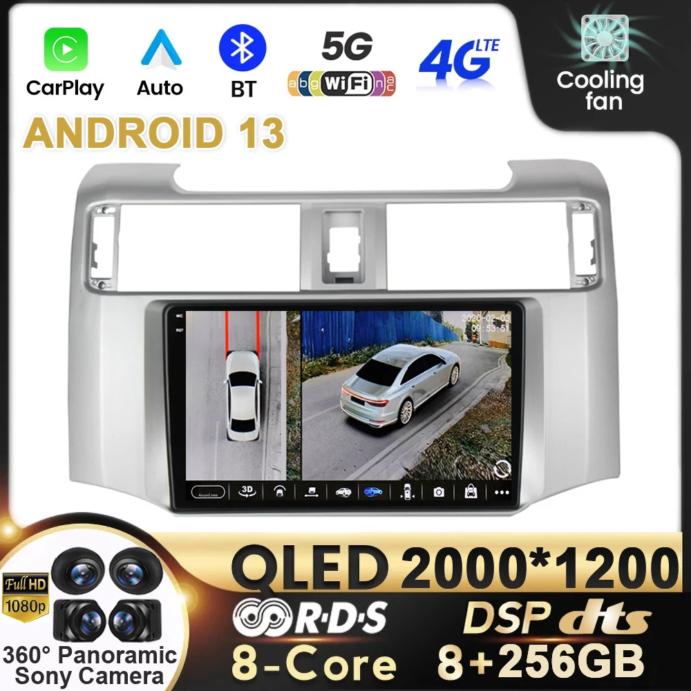 

Android 13 Car Stereo Radio For Toyota 4Runner 5 N280 2009 - 2020 Player 2 Din Core Carplay Central Multimedia WIFI 4G QLED BT