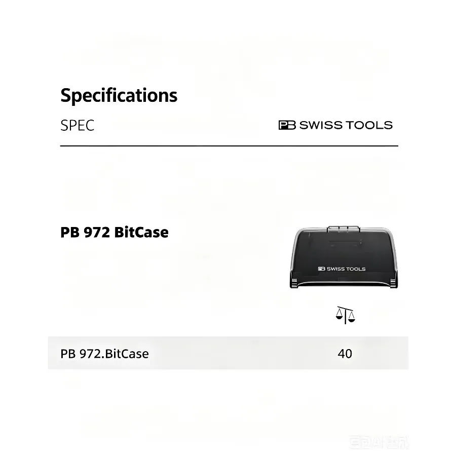 PB SwissTools PB 972.BitCase / 973.BitBox 10PCS Bits Storage Case Portable Plastic Bit Holder Box with Detachable Belt Clip