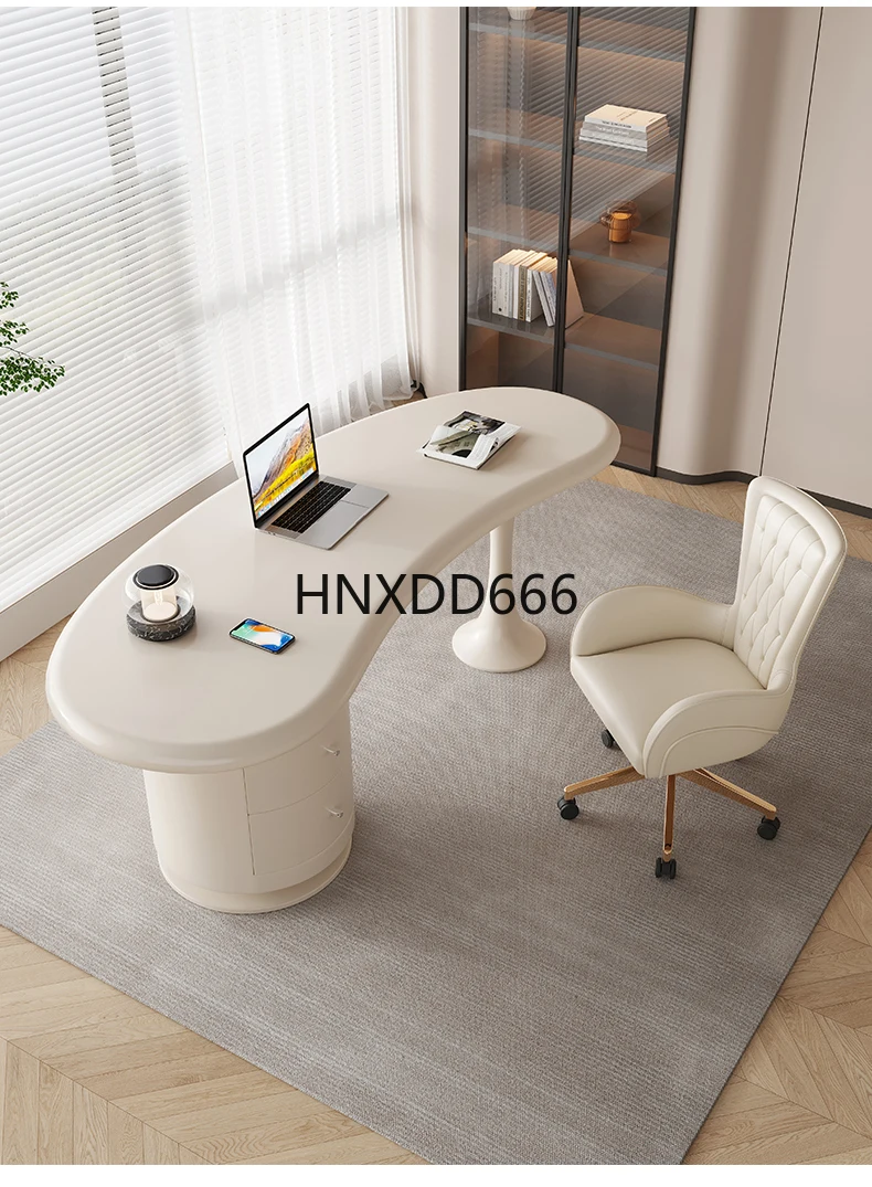 مكتب من الخشب الصلب للمنزل الصغير، على شكل خاص، تصميم فريد من نوعه، محطة عمل مدمجة للمكتب #5