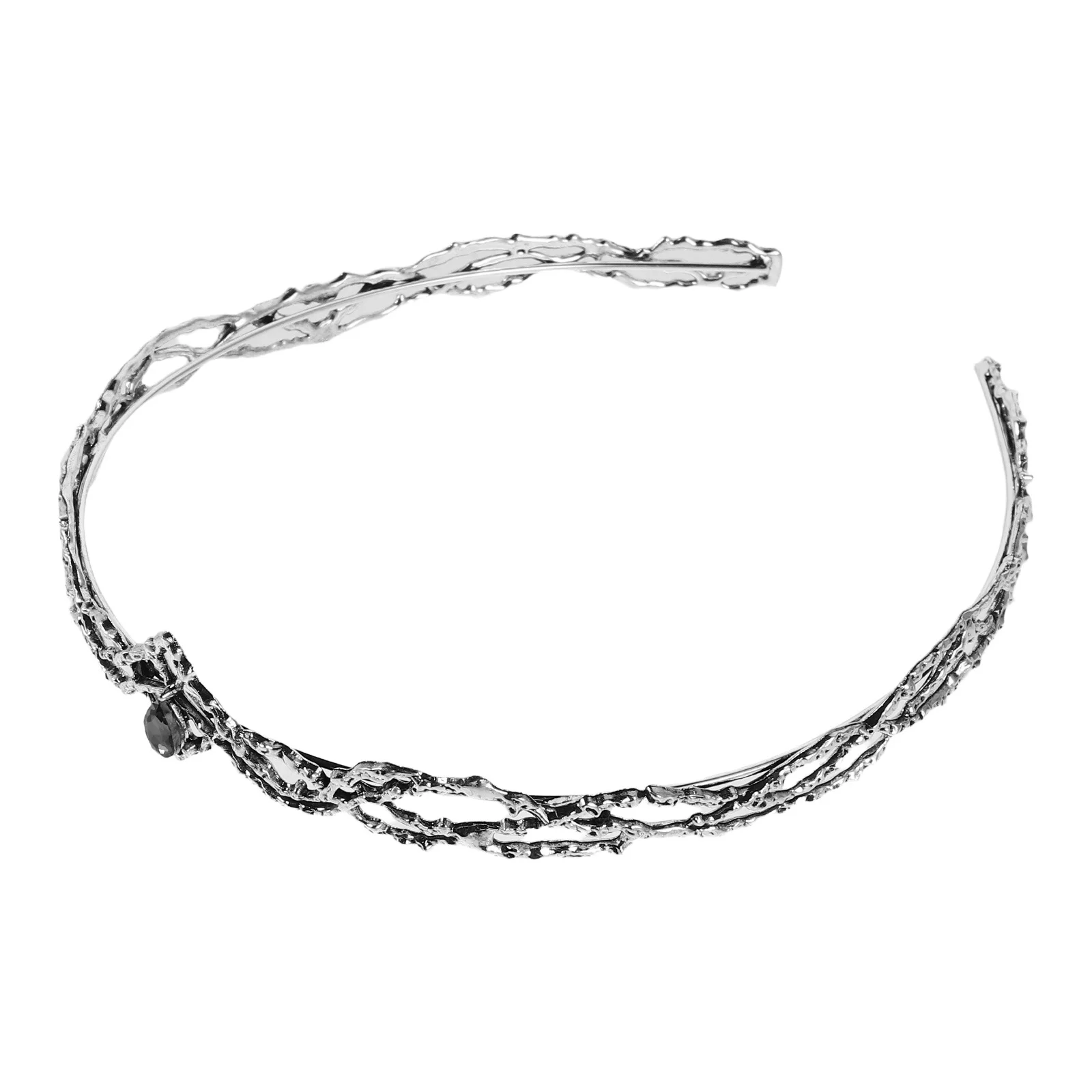 라인스톤 크라운 헤드밴드 조절 가능한 반짝이는 티아라 여성용 공주 코스프레 파티 웨딩 액세서리