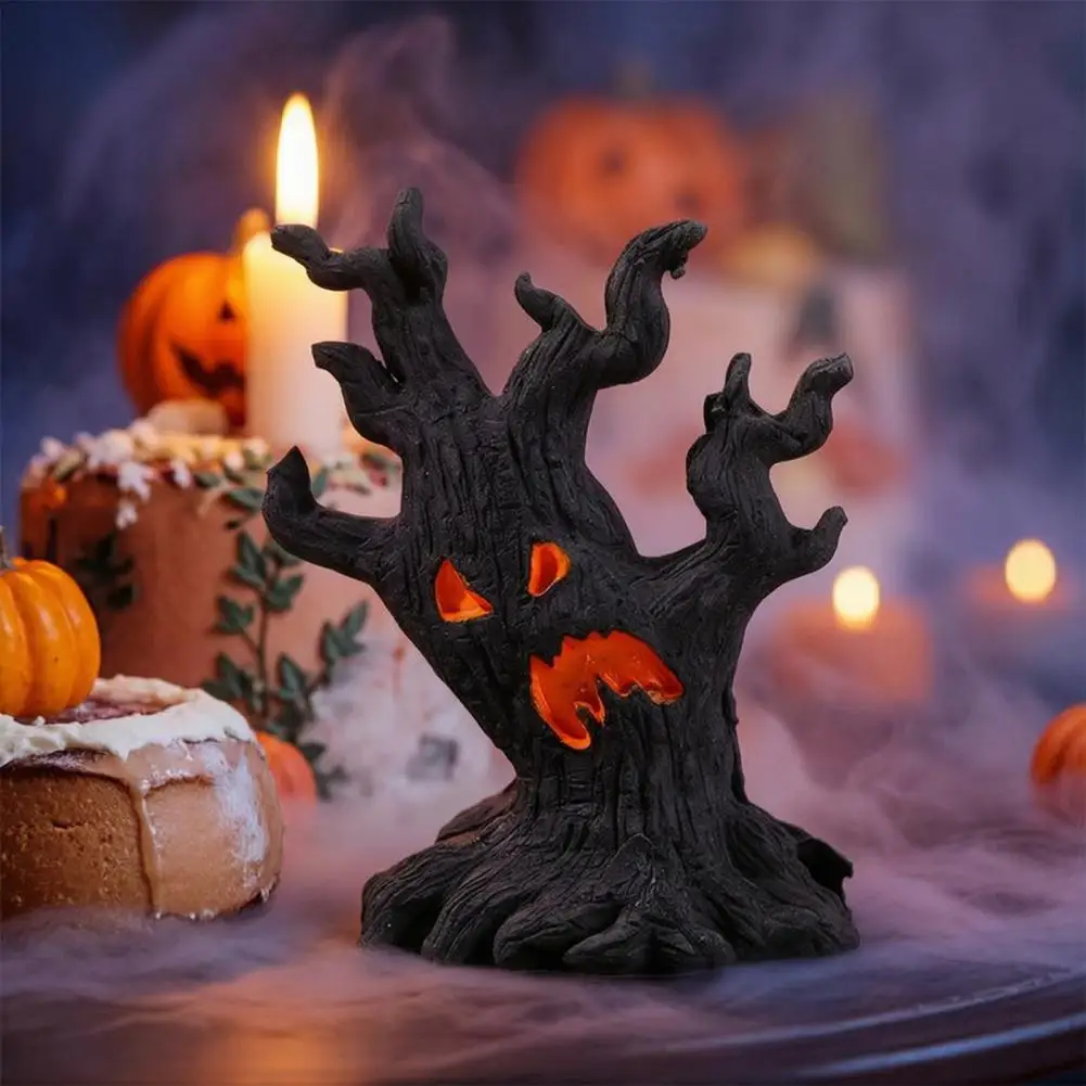 Halloween Tree Demon Ornament Dark Atmosphere Figurine Halloween Miniature Tree Demon Ornaments Resin Micro for Desktop