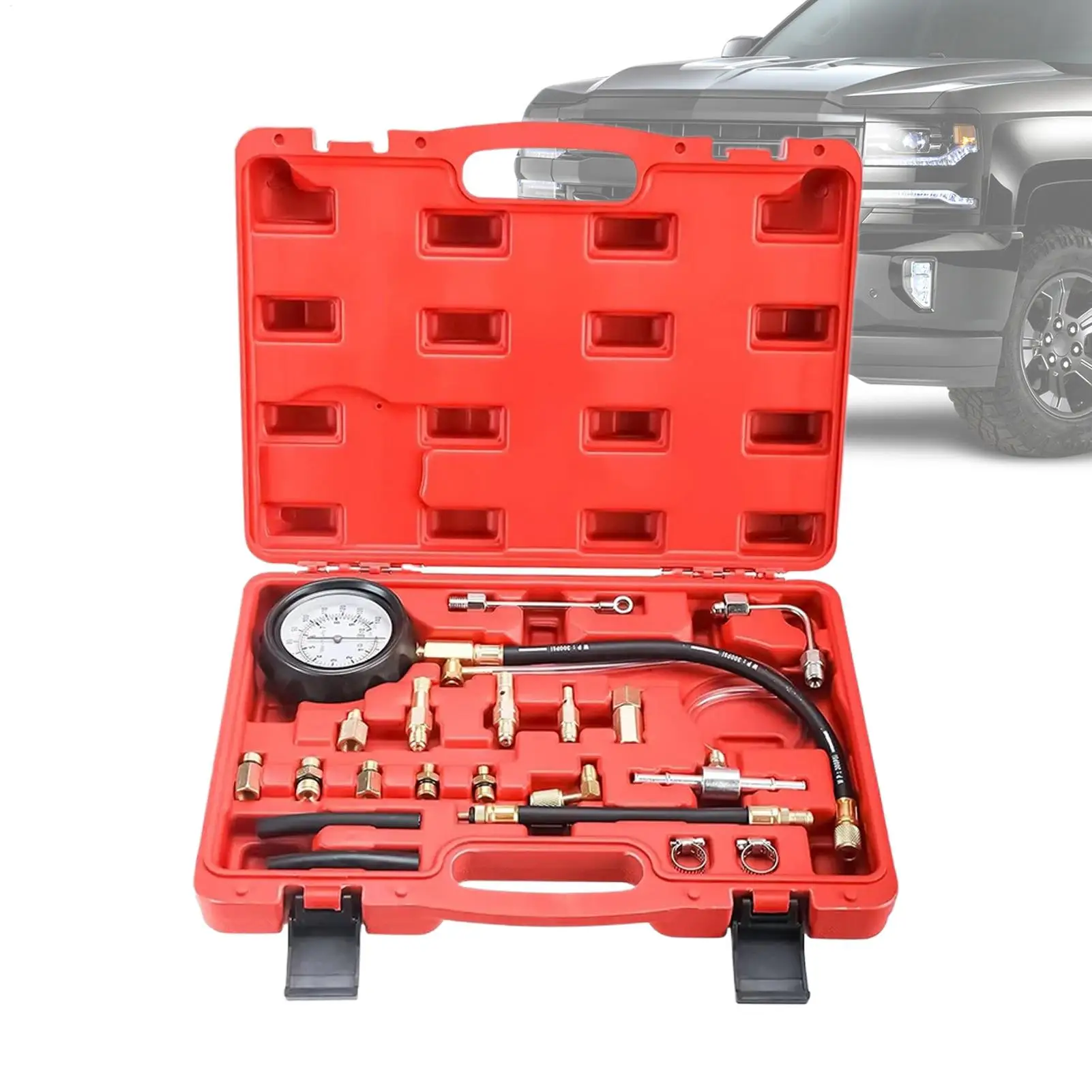 Oil Pressure Tester Kit 0-140psi Professional Oil Pressure Gauge Tool for Engine Diagnostic Test Hose Adapters and Carry Case