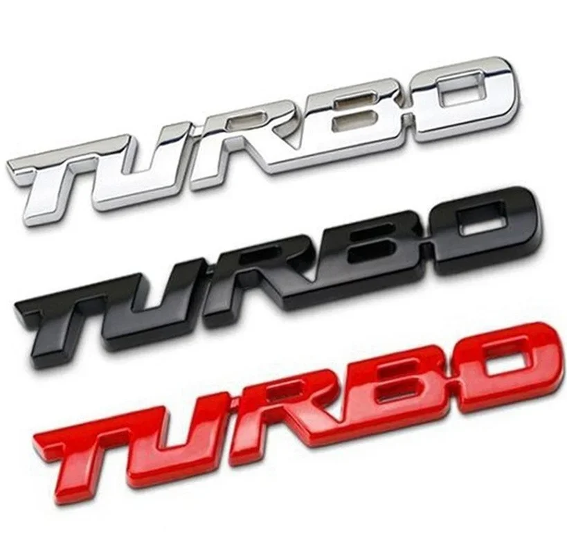 TURBO 3D Metal Sticker Car Body Emblem Decal Electroplating Zinc Alloy Car Tailgate Badge Decoration Auto Accessories