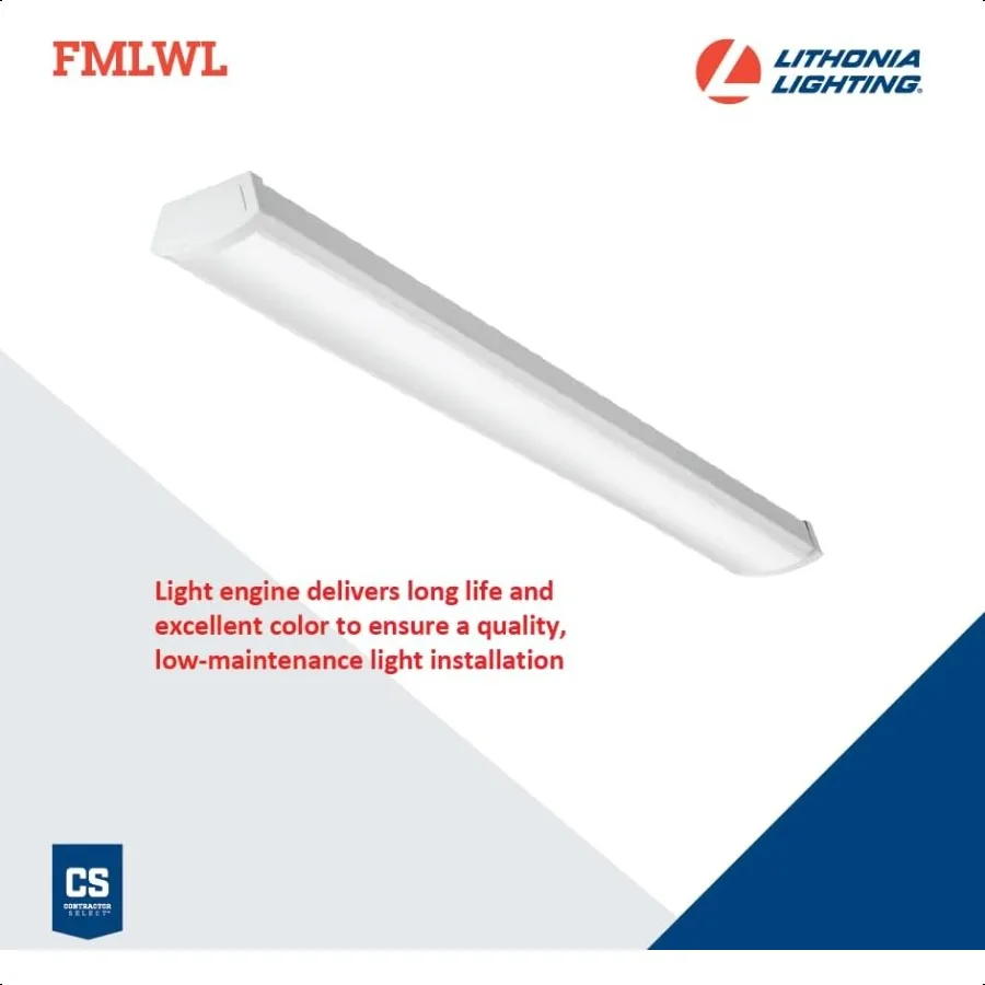 4 Foot LED Light Fixture LowProfile LED Wraparound Flush Mount Ceiling Light 3000K Warm White 120V 48Inch FMLWL 48 830