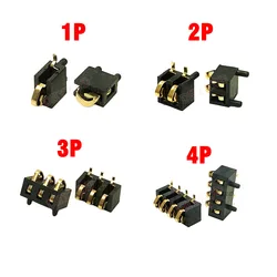 10Pcs Battery Base 2.5 Pitch 1P 2P 3P 4P Gold Plated Spring Male Female Contact Power Charge Connector Conductive Base