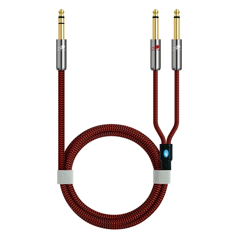Stereo 1/4 Inch TRS 6.35mm to Dual 1/4\'\' TS Mono Male Audio Cable for Amplifier Mixer Console Speaker OFC Shielded Y Cords