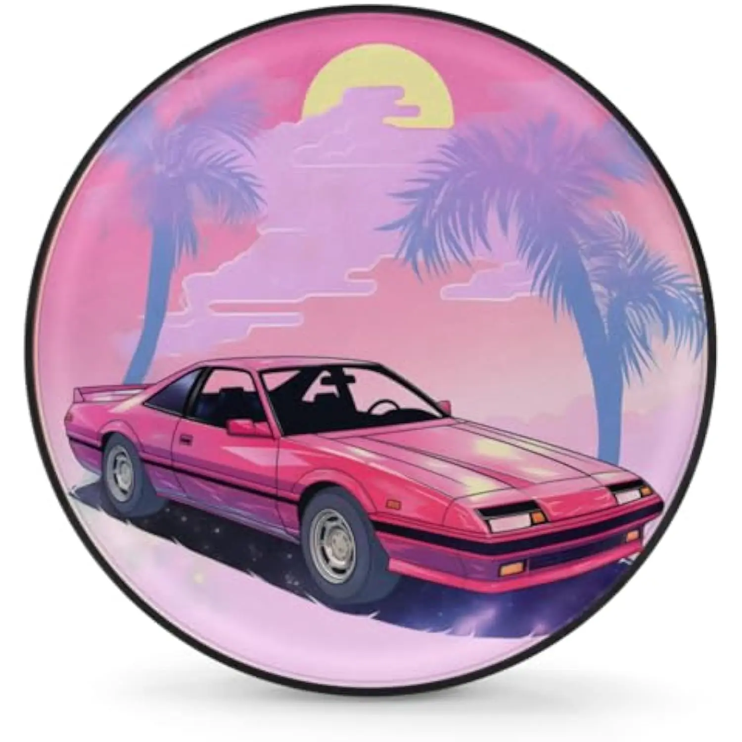 

Outrun Ретро Закат Пальмы Автомобильный чехол для запасного колеса Водонепроницаемый протектор для внедорожника RV Trailer