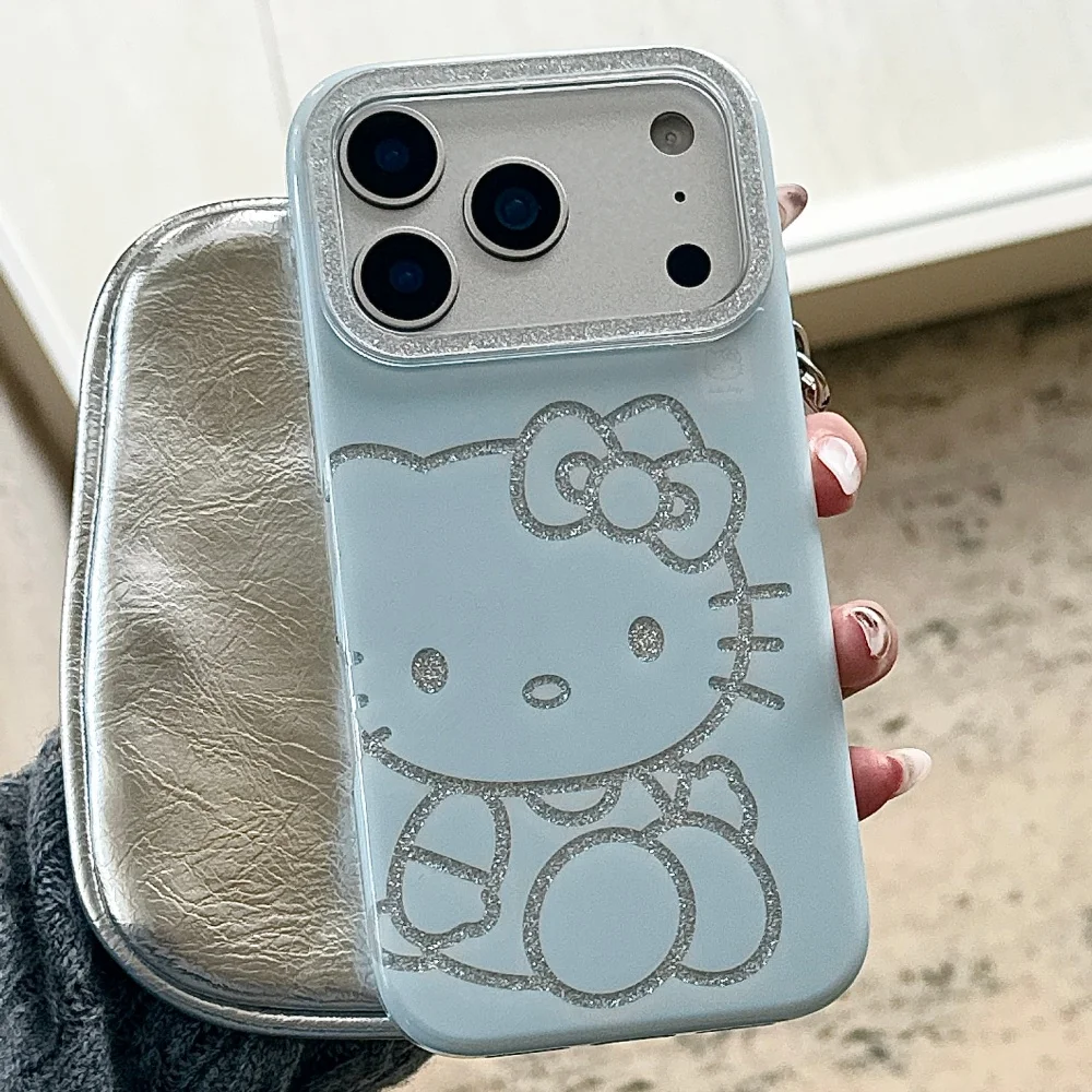 فلاش عدسة الأزرق خلفية فلاش مسحوق KT جراب هاتف آيفون 17 16 15 14 برو ماكس 13 الوفير حماية الصلب الغطاء الخلفي قبعات #3