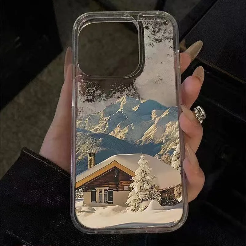 

Чехол для телефона с изображением снежных гор для iPhone 17 Pro Max, 16 Plus, 15, 14, 13, 11, силиконовая задняя крышка для iPhone 12 Pro, XR, XS, X, 8, 7 Plus, SE2, SE