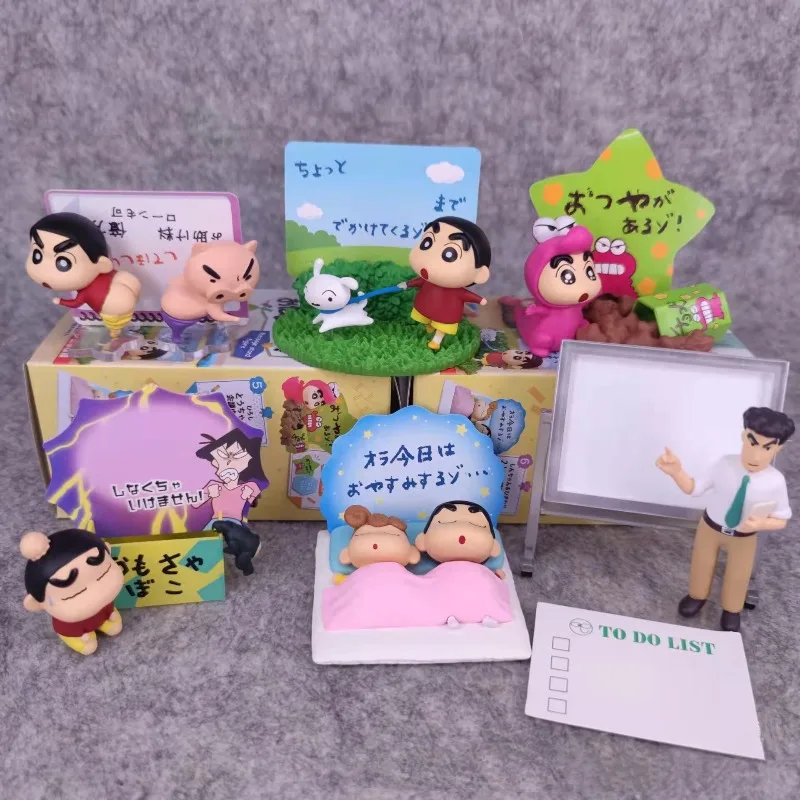 

Anime Crayon Shin-chan Action Figure Blind Box Toy Message Board Model Toys Doll Collection Ornaments Girls Boys Gifts
