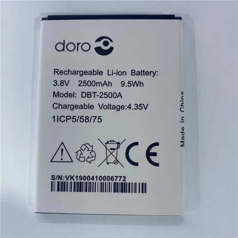 In Stock for Doro DBT-2500A battery 2500mAh High capacity Replacement + Tracking Number for Doro battery