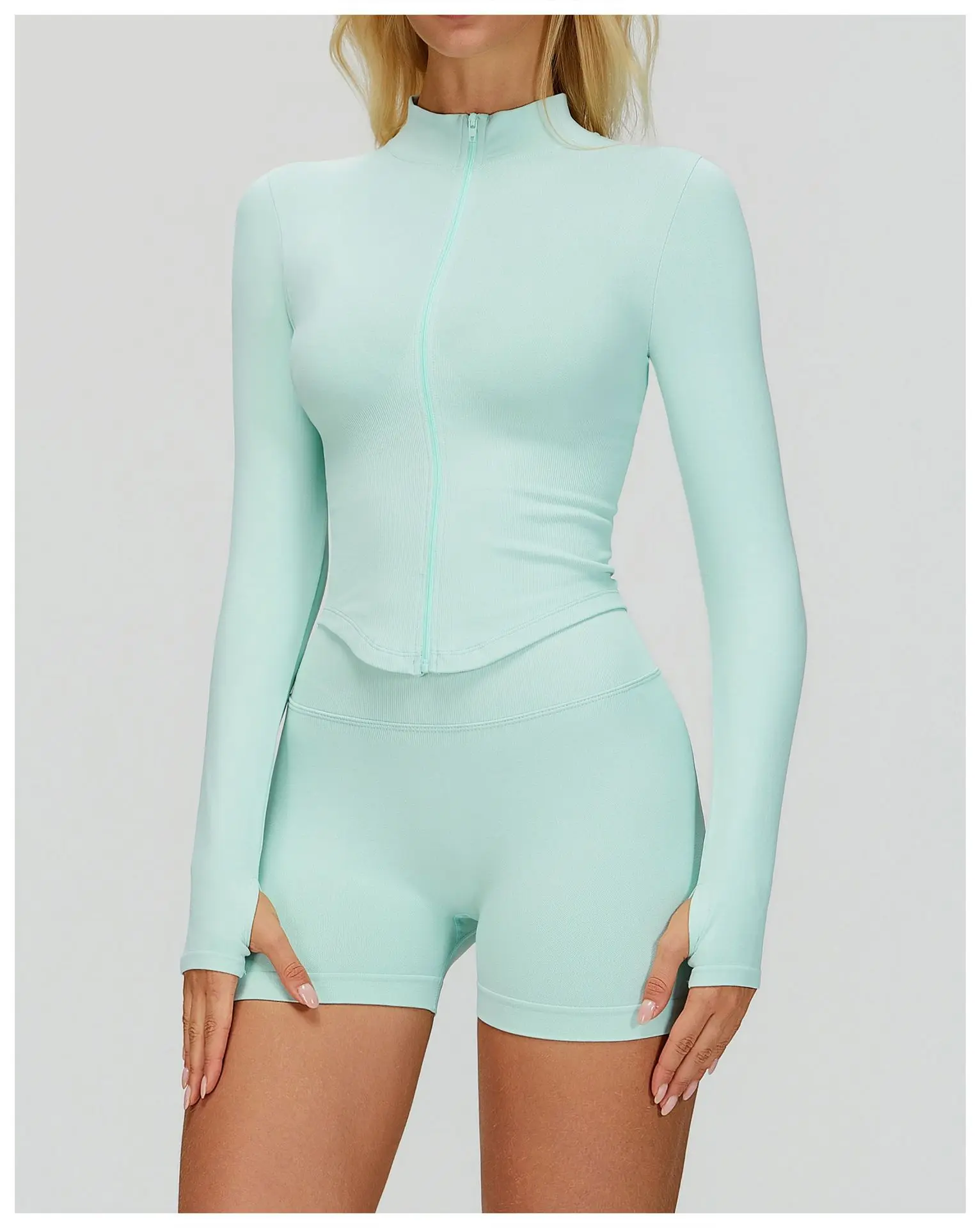 Premium High End Yoga Suit Female Front Zipper Sportswear Seamless Slimming Fitness Tracksuits Luxury Designer Workout Gym Wear