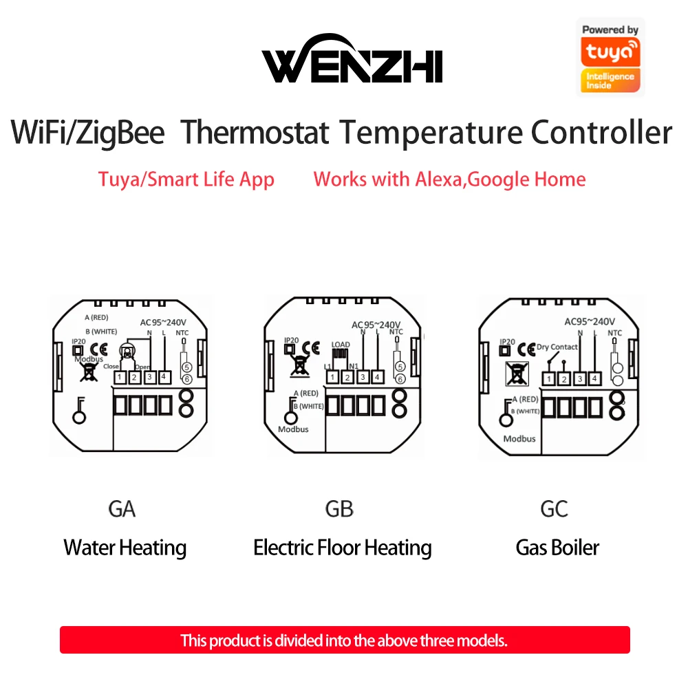 Matter Warm Floor Room Heating Thermostat Temperature Controller Water/Electric/Gas Boiler Tuya Smart Life Alexa Home Homekit